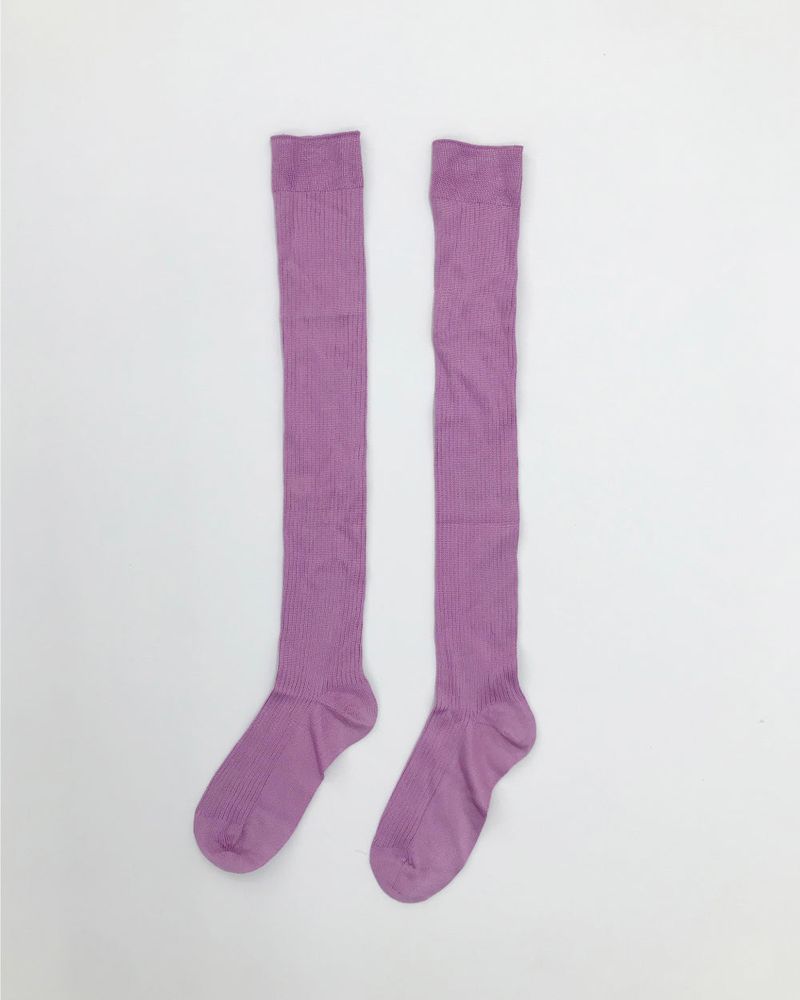 Vinyl gem knee socks (4color)