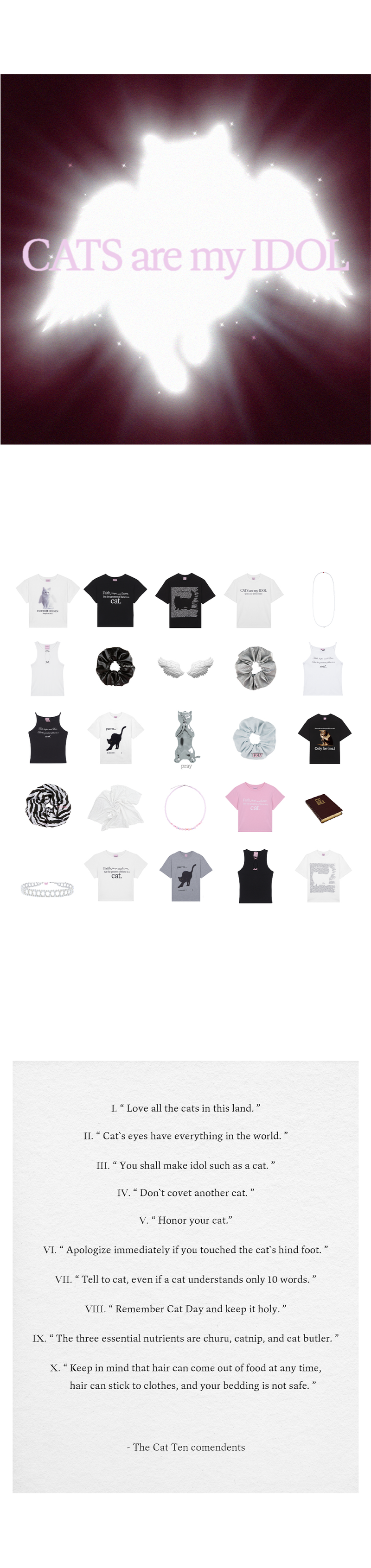 GOOD LUCK BLCK CAT T-SHIRT_GRAY
