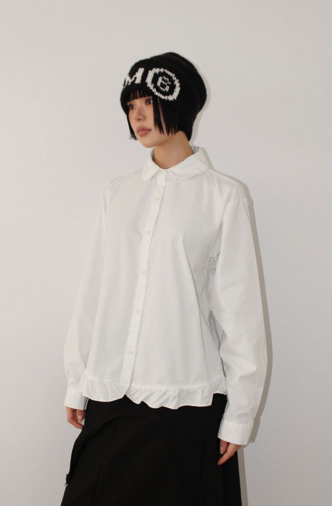 (Brushed) MILK FRILL SHIRT