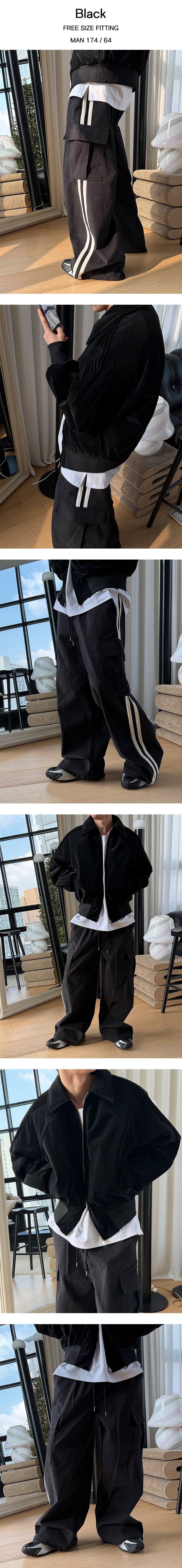 [Unisex] Track suede cargo pants(3color)
