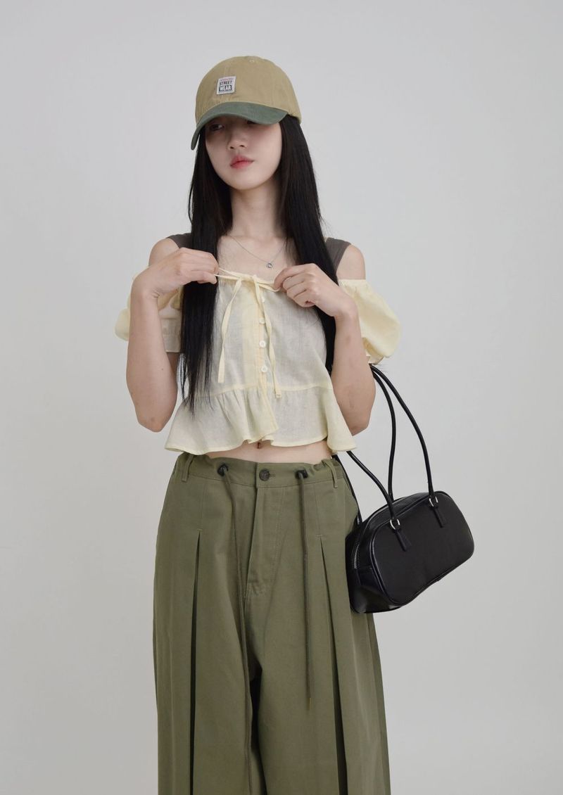 (UNISEX)Paneled Oversized Cargo Pants