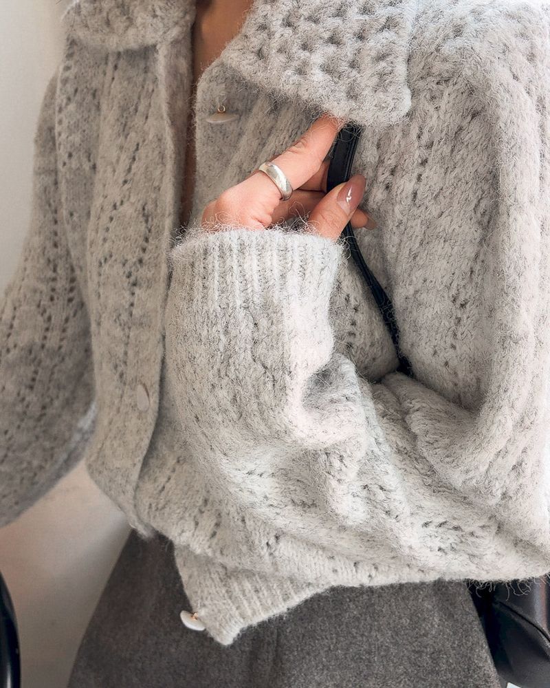 Rocas collar knit cardigan