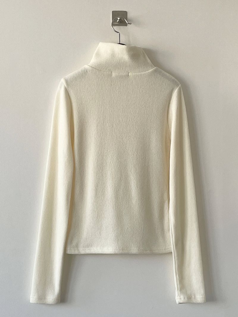 Open high-neck knit T