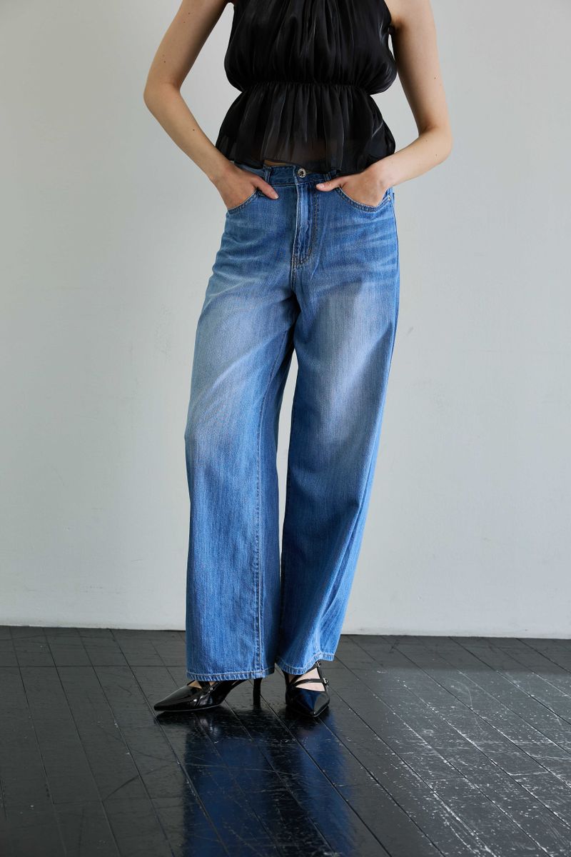 AZURE WIDE DENIM PANTS / BLUE