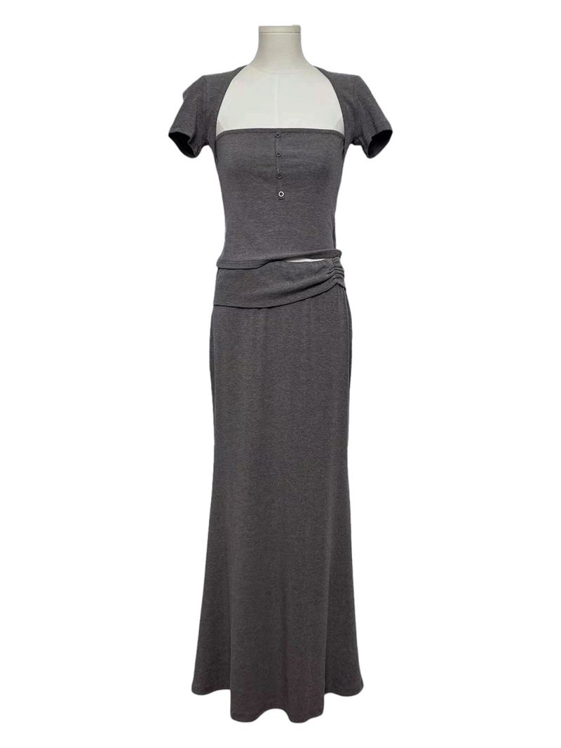 Lumi Square Half-Neck Sleeveless Dress Set