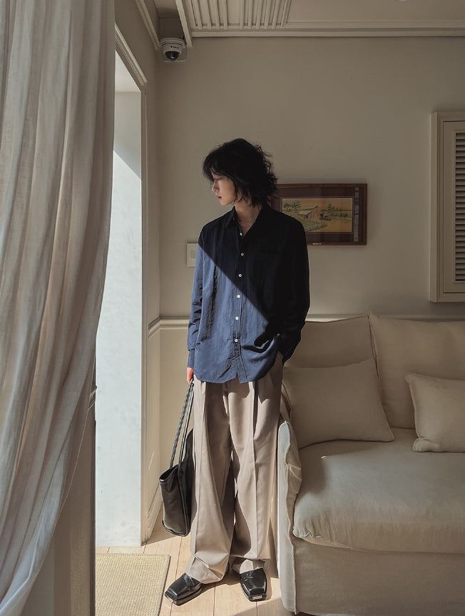 Woobin Two Tuck Wide Slacks