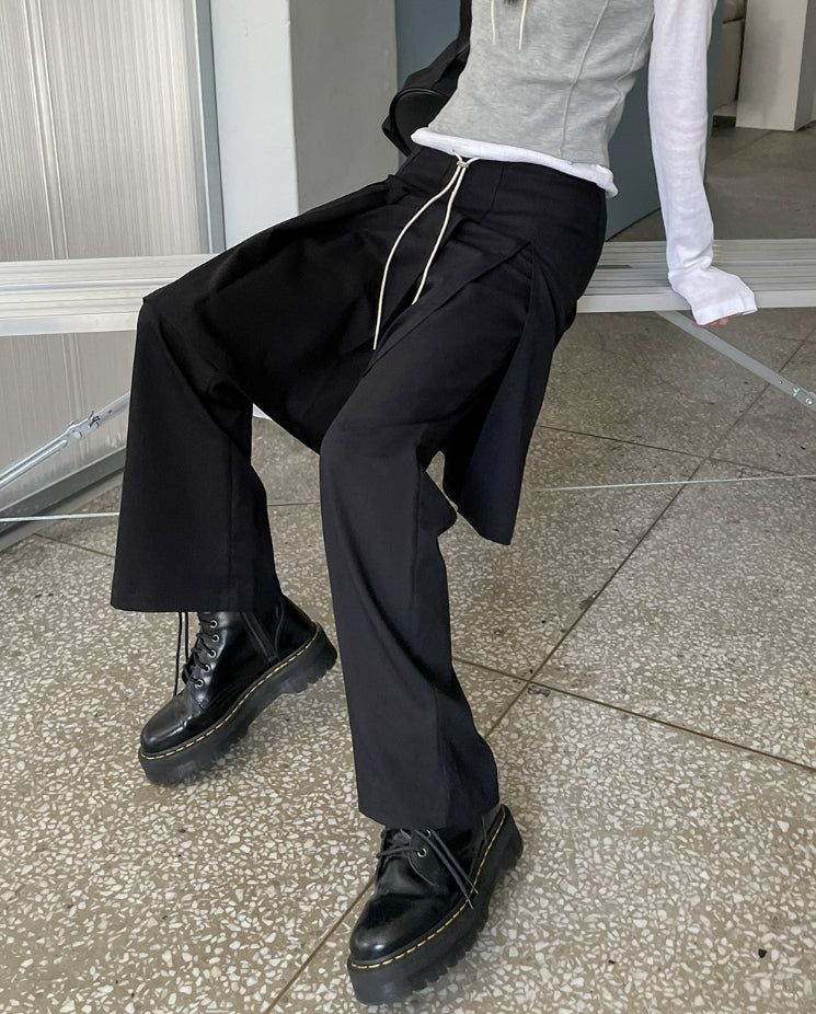 Epic Layered Pleated Skirt Pants