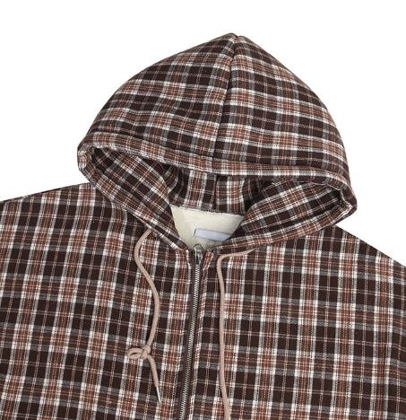 Bay Check Shearling Hooded Jumper