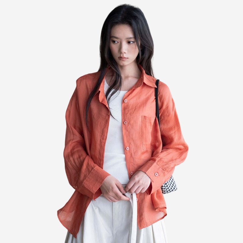 La mode MAQI（ラ モード マキ）の「Old Money Sheer Ramie Shirt（Tops）」