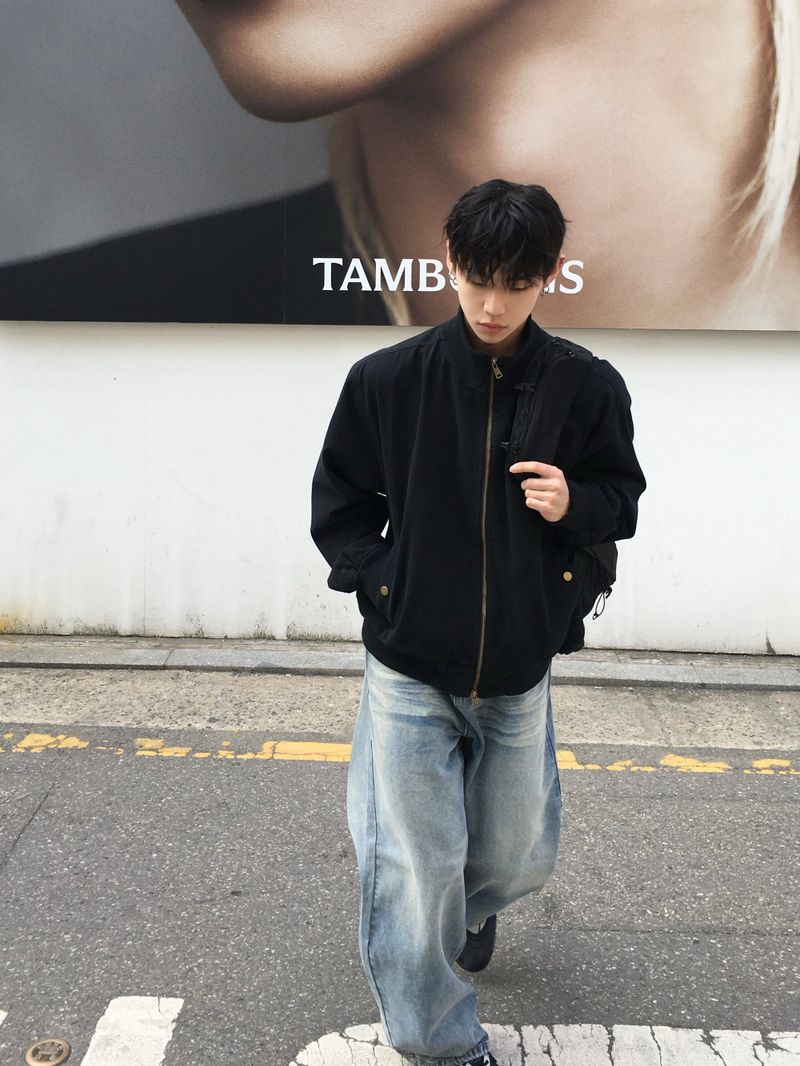 Bart washed straight denim pants
