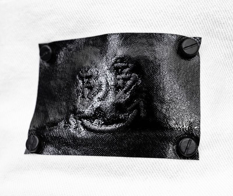 BBD Trapped Smile Denim Bucket Hat (White)