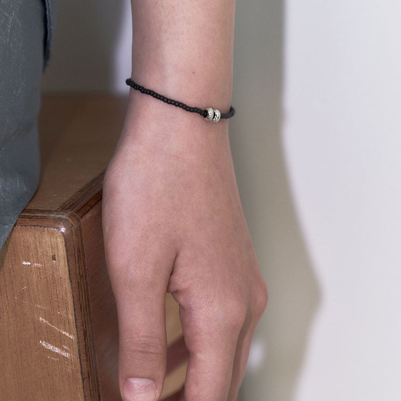 SILVER DONUT BRACELET BLACK