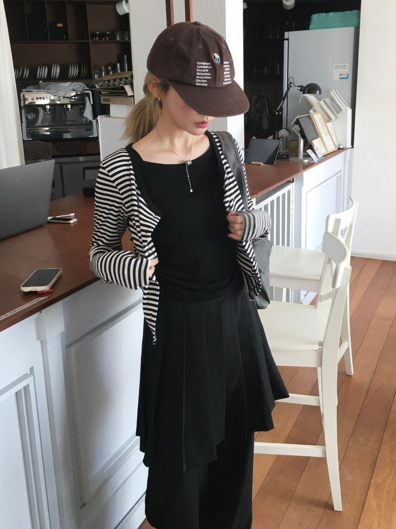 Formal Layered Pleated Skirt Pants (2c)