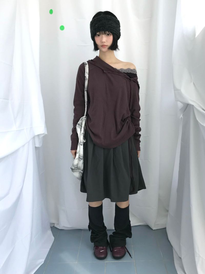 Lenny Shirring High-Neck Knitwear