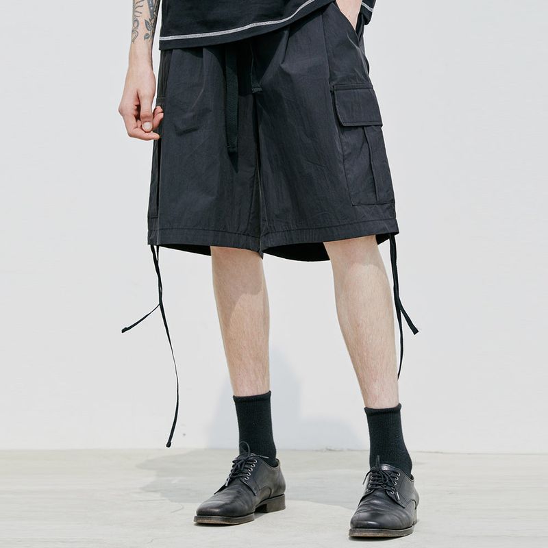 SCULPIN NYLON CARGO BANDING PANTS BLACK