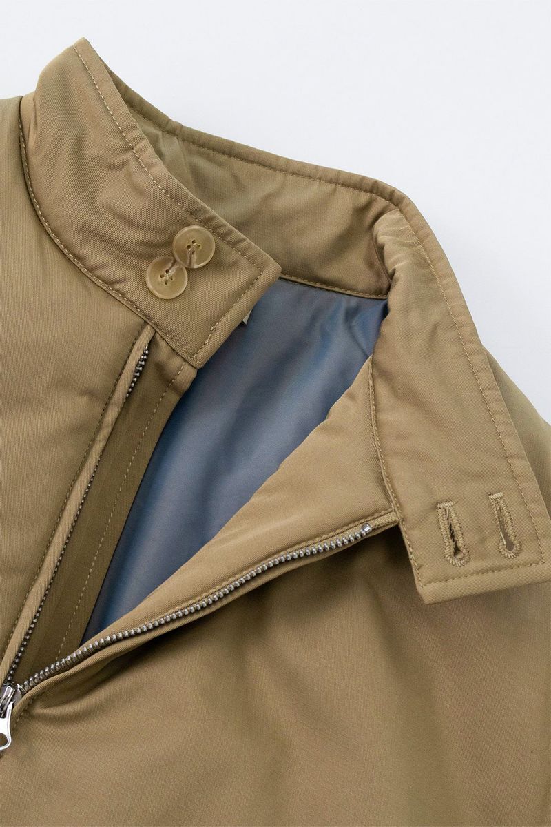 Coated crop padding blouson