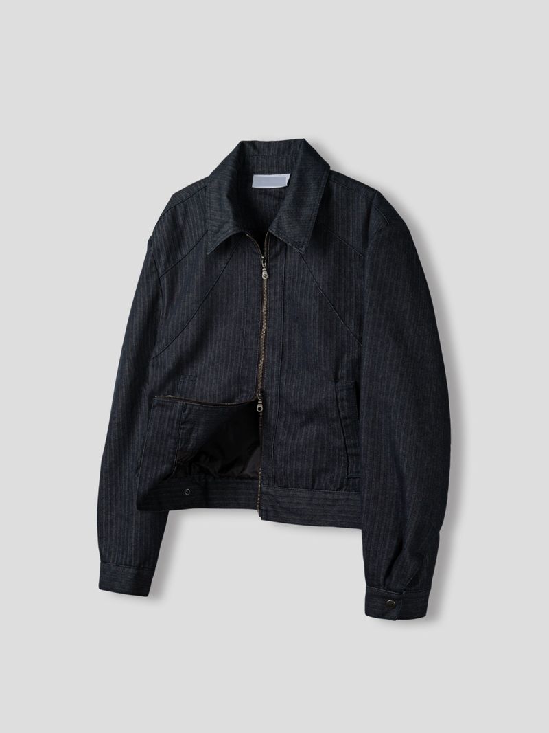 Herringbone shoulder denim jacket