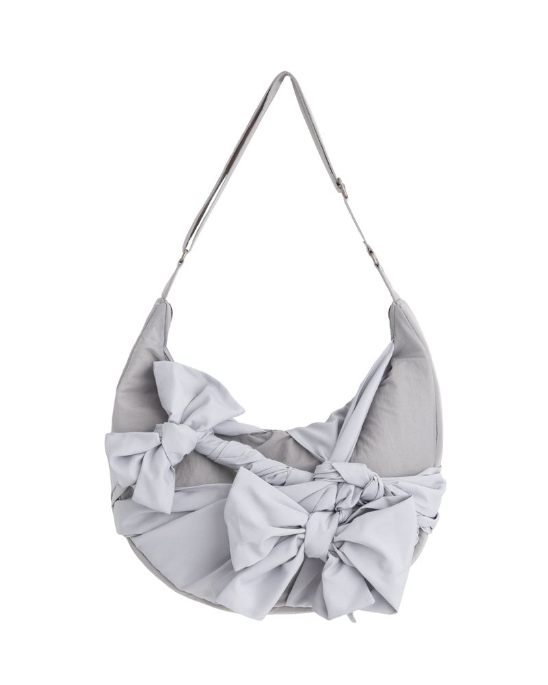 Knotted Shoulder Bag (Nylon-Silver)