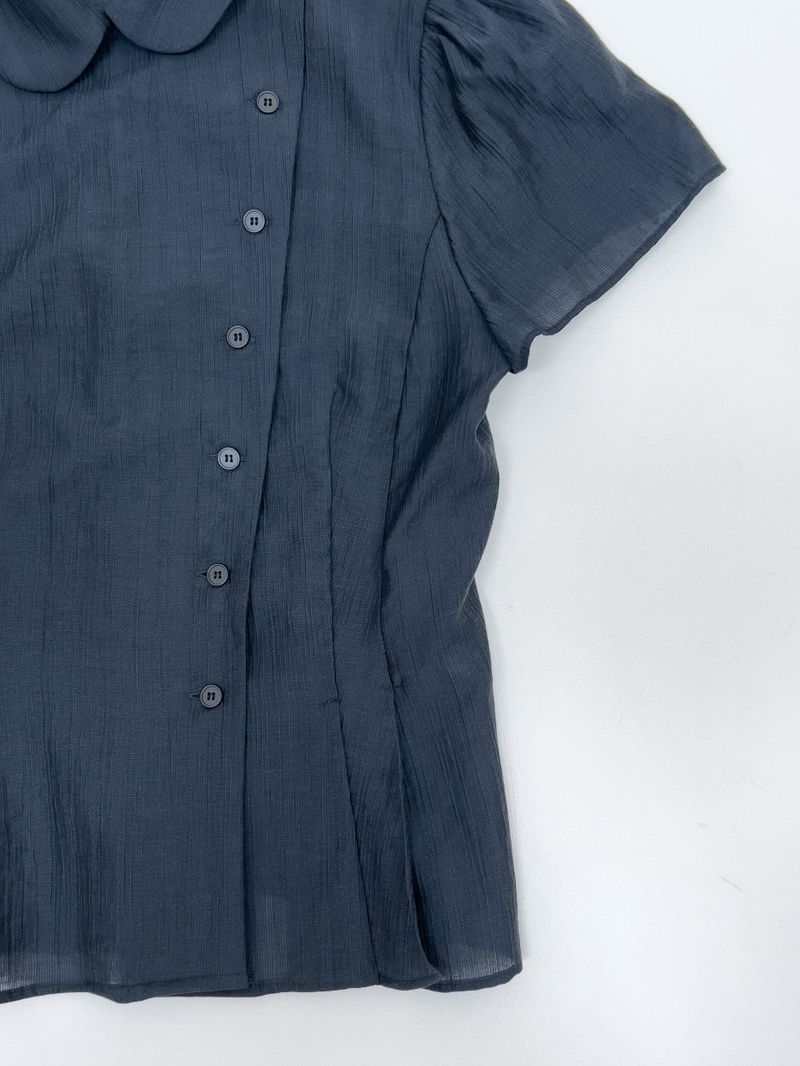 Harbor Unbalanced Short Sleeve Blouse