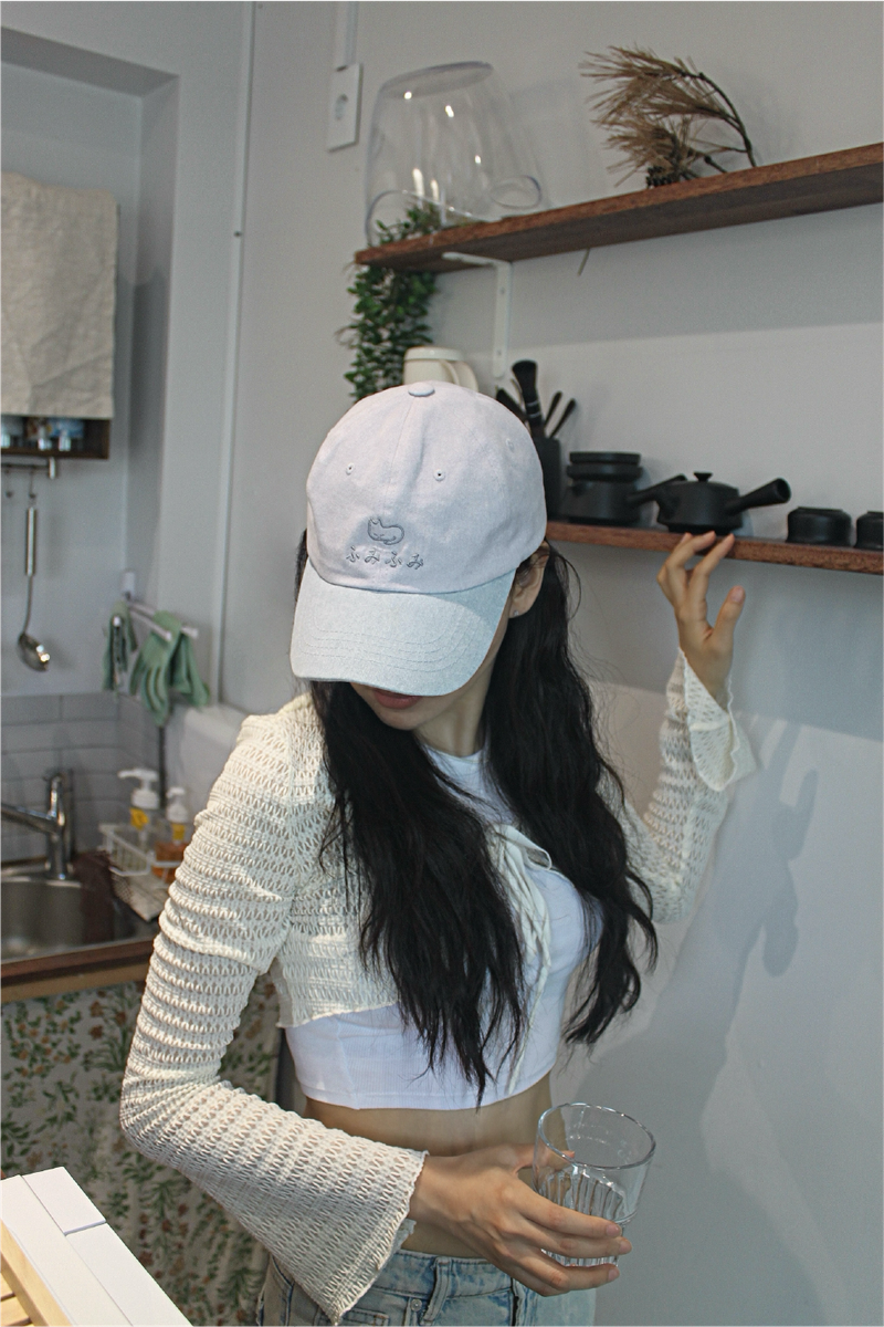 ふみふみTWO TONE BALL CAP(sky blue/light gray)
