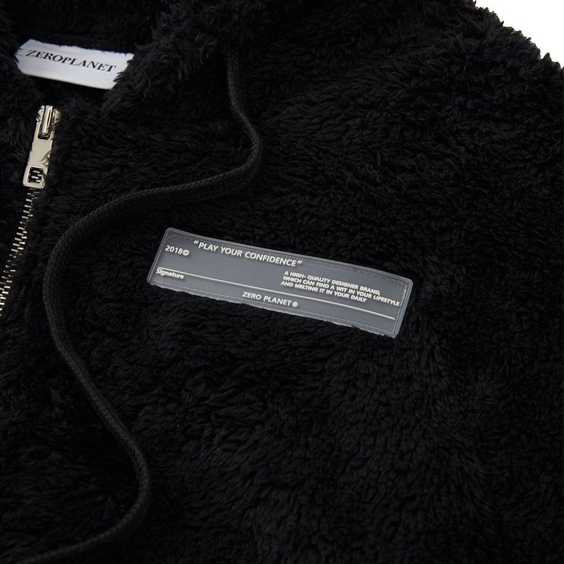 Zero Bear Crop zip-up [BLACK]
