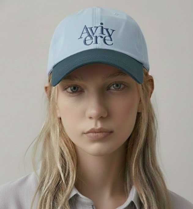 Avivere lettering cap sky blue navy