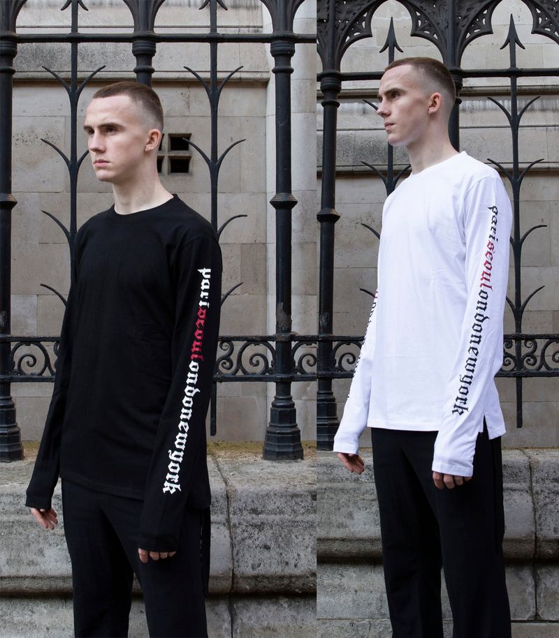  "psln" long sleeve tee white