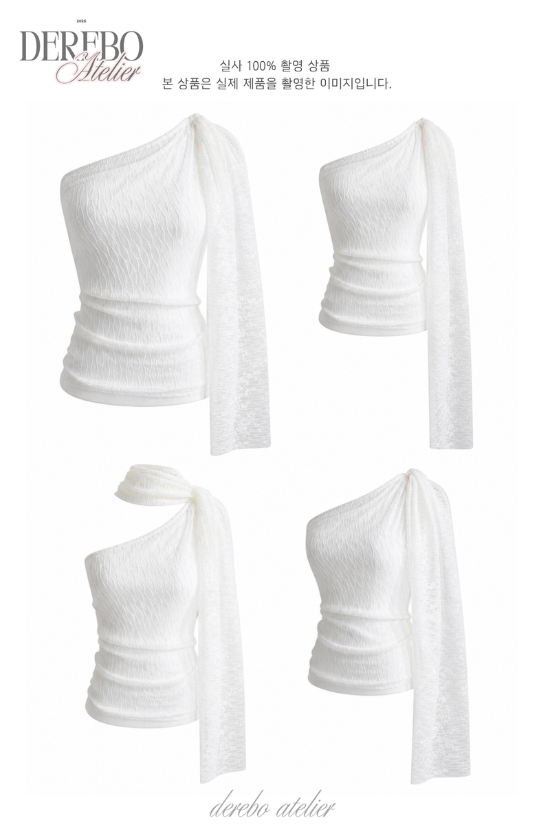 White Jane Scarf Unbalanced Blouse