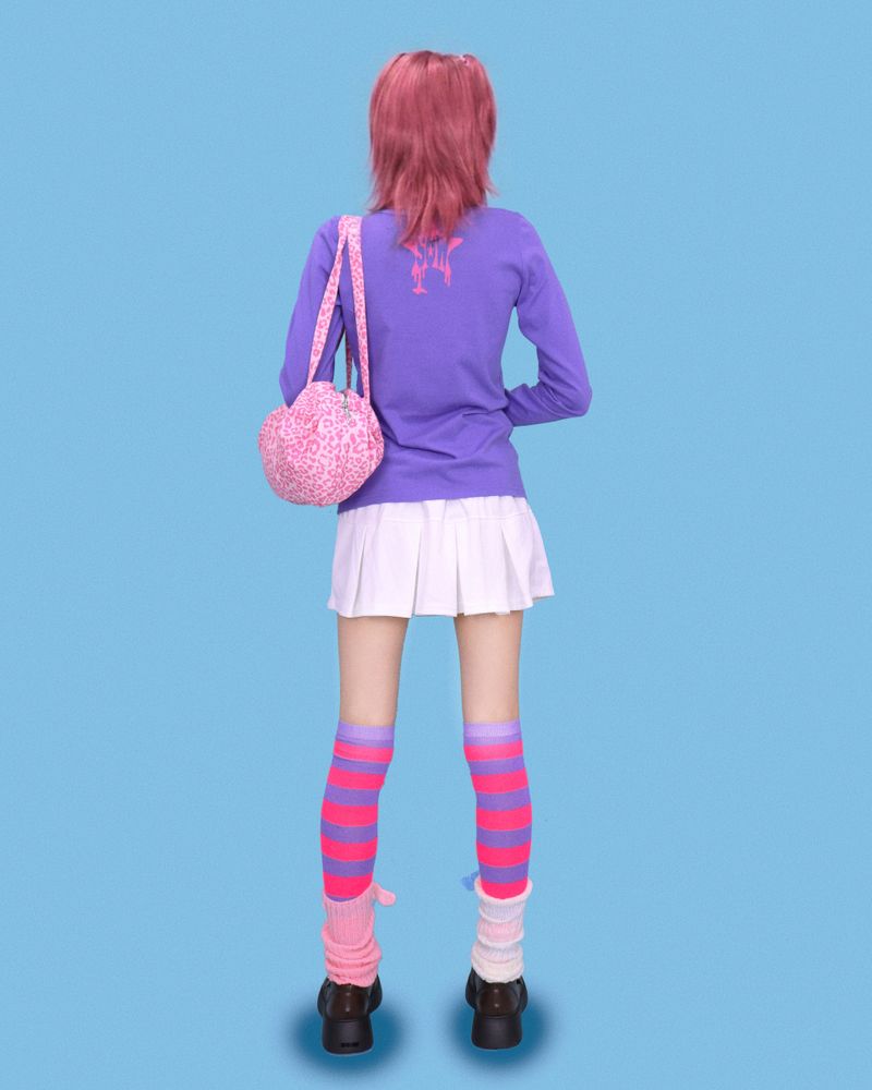 kitsch purple-pink knee socks