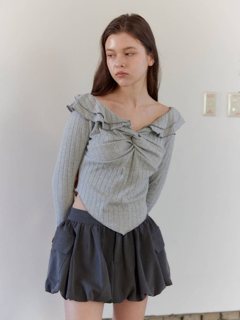 MOIFAIRE(モイフェア)の「BALLOON POCKET MINI SKIRT PANTS / CHARCOAL(Skirts)」