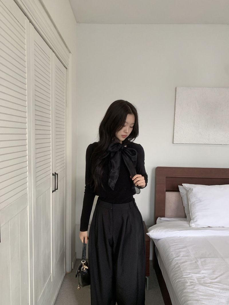 Tilly Tie Scarf Long Sleeve Top