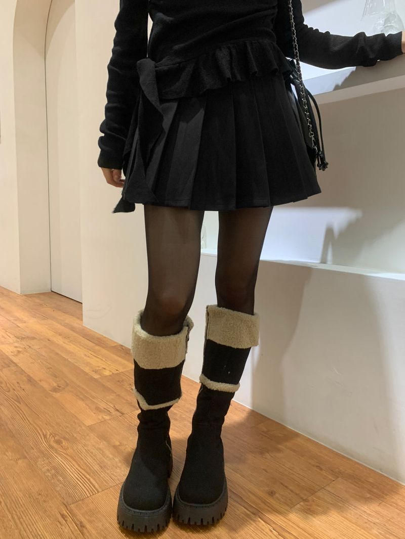 Sunday Pure Wool Pleated Mini SKirt
