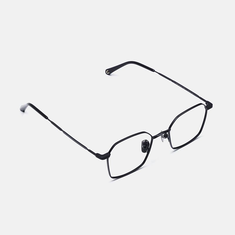 Knouun Square titanium glasses CODE. 101. B Black