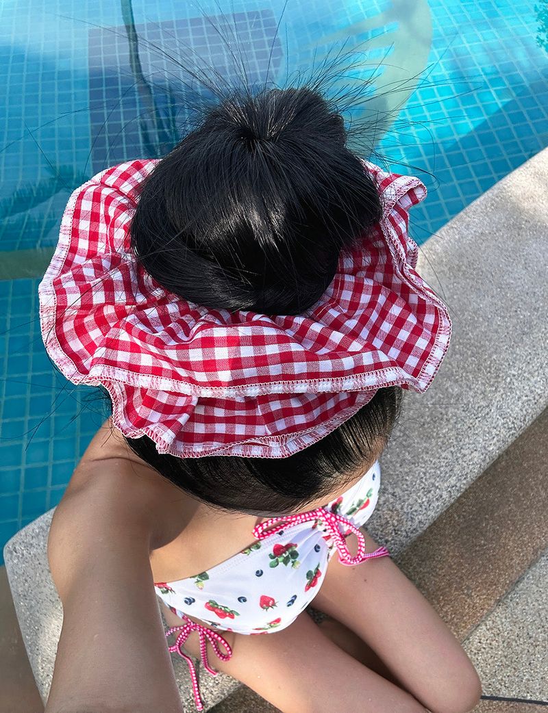 a strawberry tube top bikini