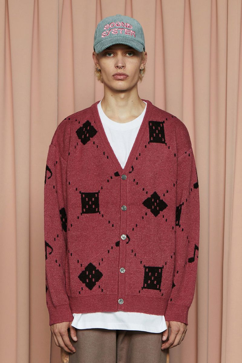 MUSIC ARGYLE CARDIGAN / PINK