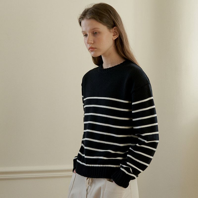 Rolling stripe knit