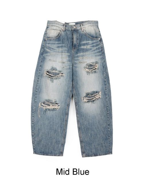 Caen Damaged Wash Denim Pants