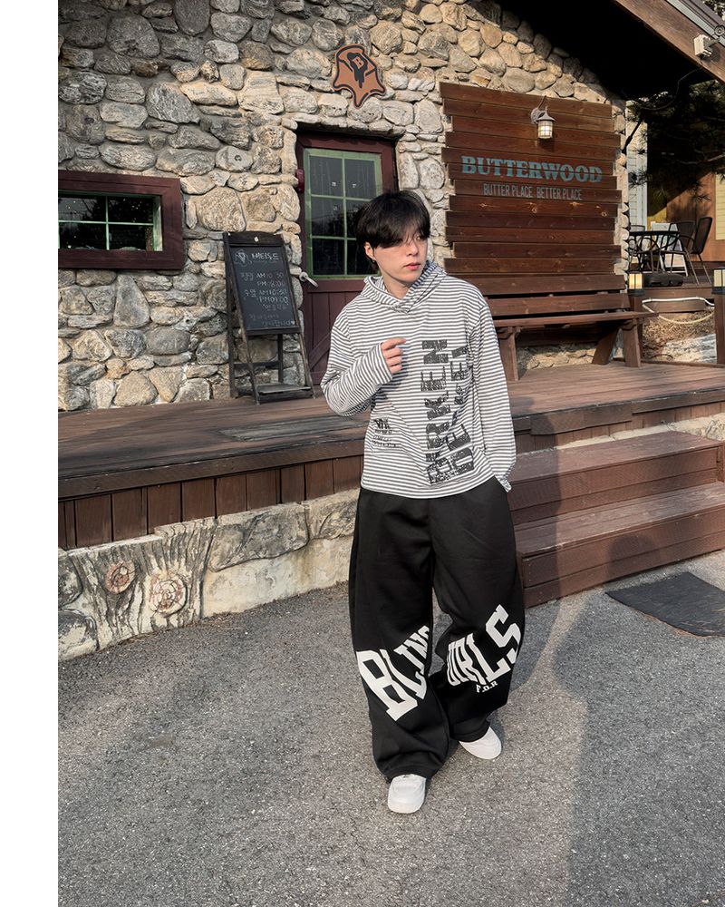 River Fingerhole Stripe Hoodie