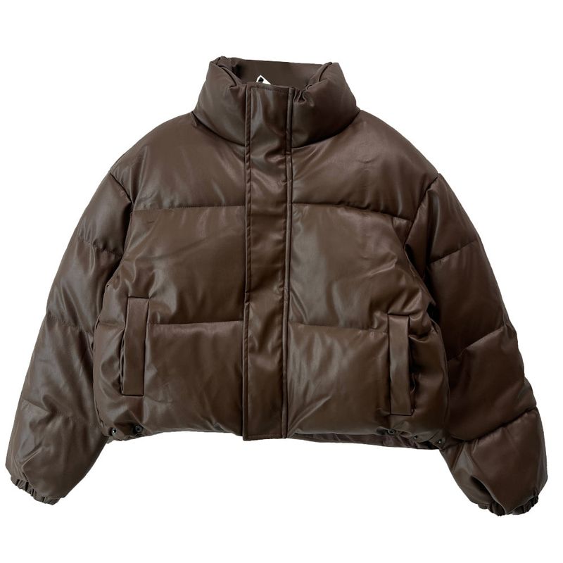 Snap button turtle leather short padding (4 colors)