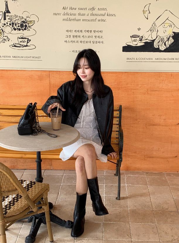 IF Spring Leather Jacket (3color)