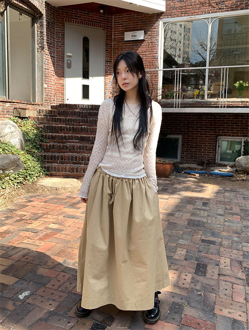 FEVER FLARE MAXI SKIRT (4C)