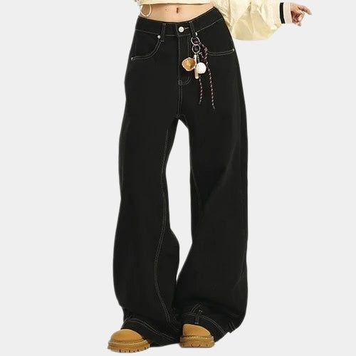 La mode MAQI（ラ モード マキ）の「ブロックコア ヴィンテージ ルーズフィット ウォッシュドデニム ワイドパンツ（パンツ）」