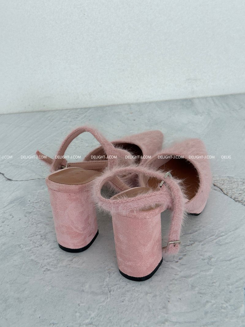 Angora strap high heels