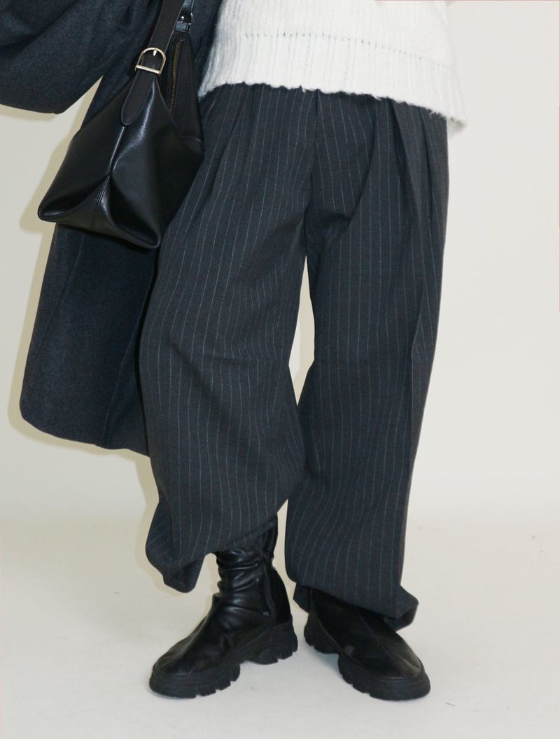 Stutch Solid Wool Long Coat (Lining Fleece-lined)