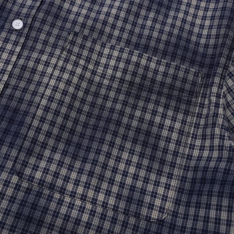 Leon vintage washing checkered shirt