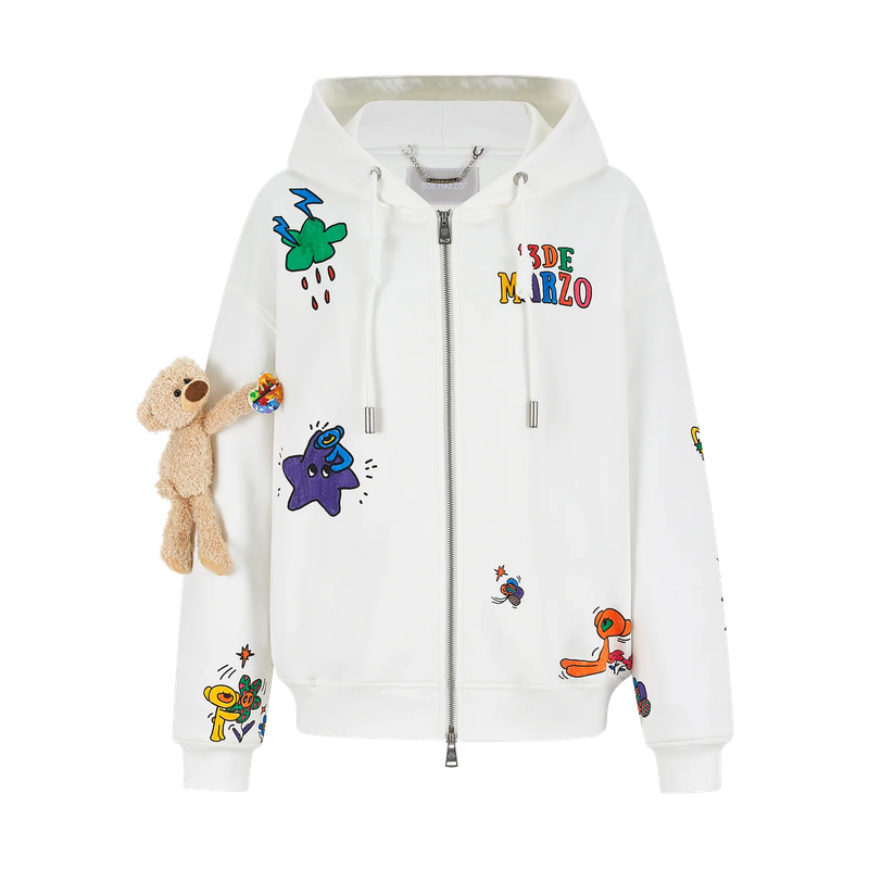 13DE MARZO DIY Colour-Fill Zipped Hoodie