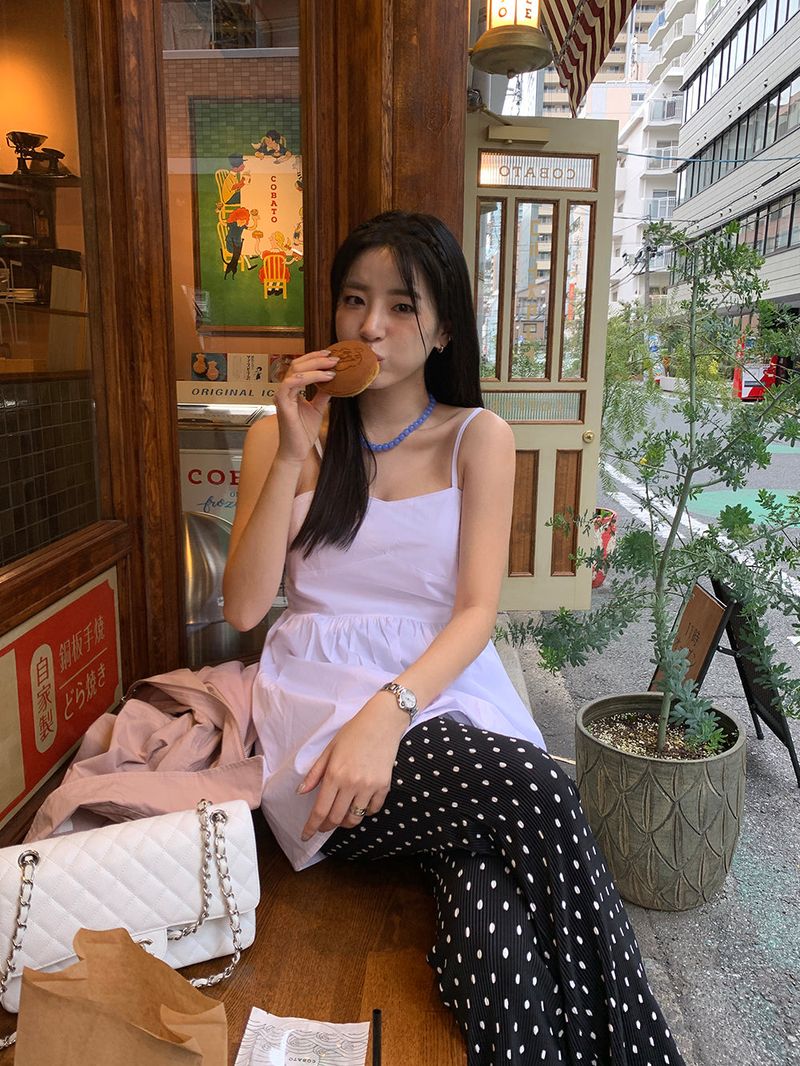 [MADE] Dot Pleated Long Bootcut Pants
