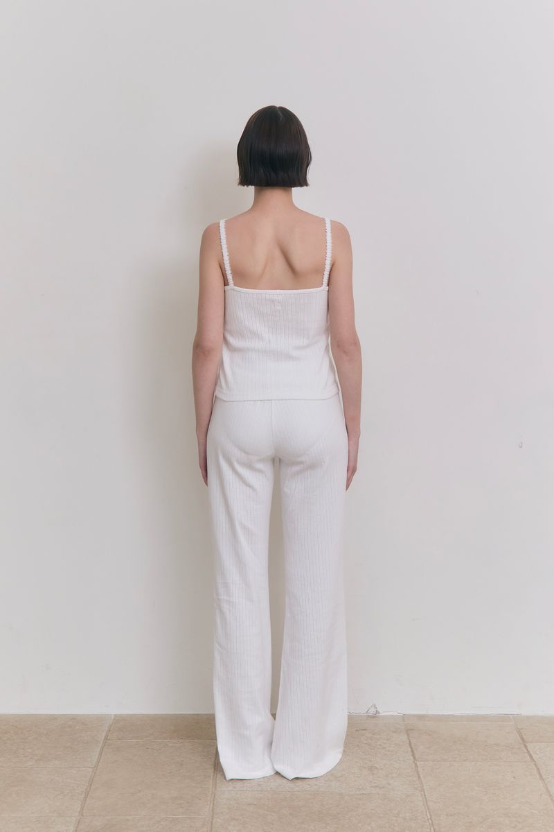 Sweet Dreams Lace Flare Pants (White)