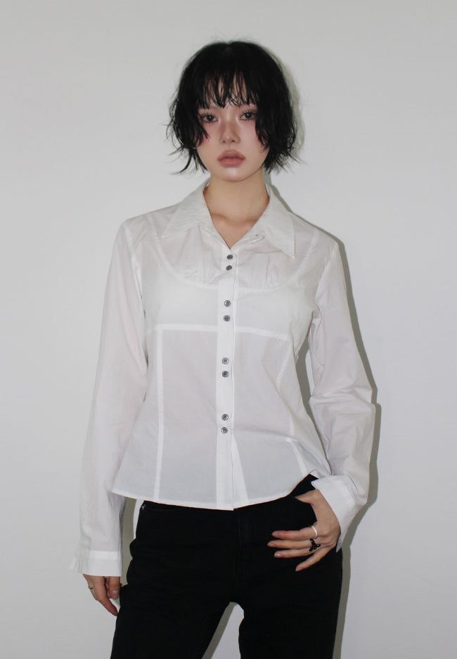 AAKE（アケ）の「BUSTIER LAYERED SHIRT（Tops）」