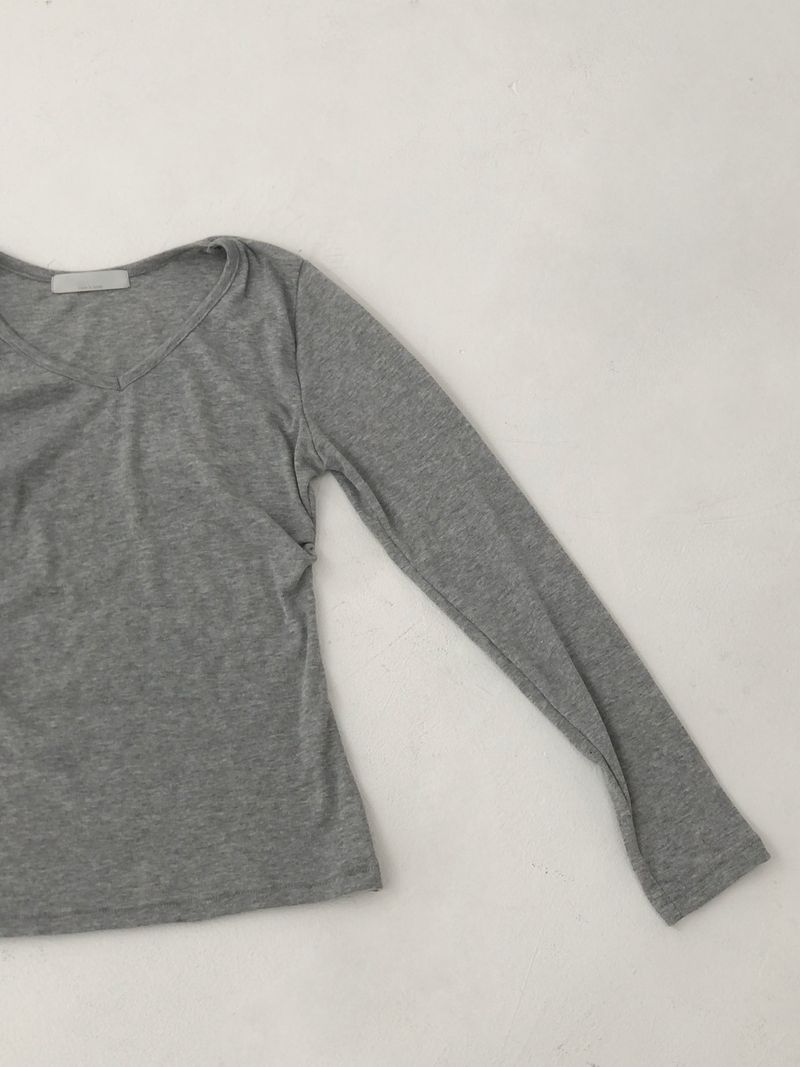 Slim Shirring V-Neck T